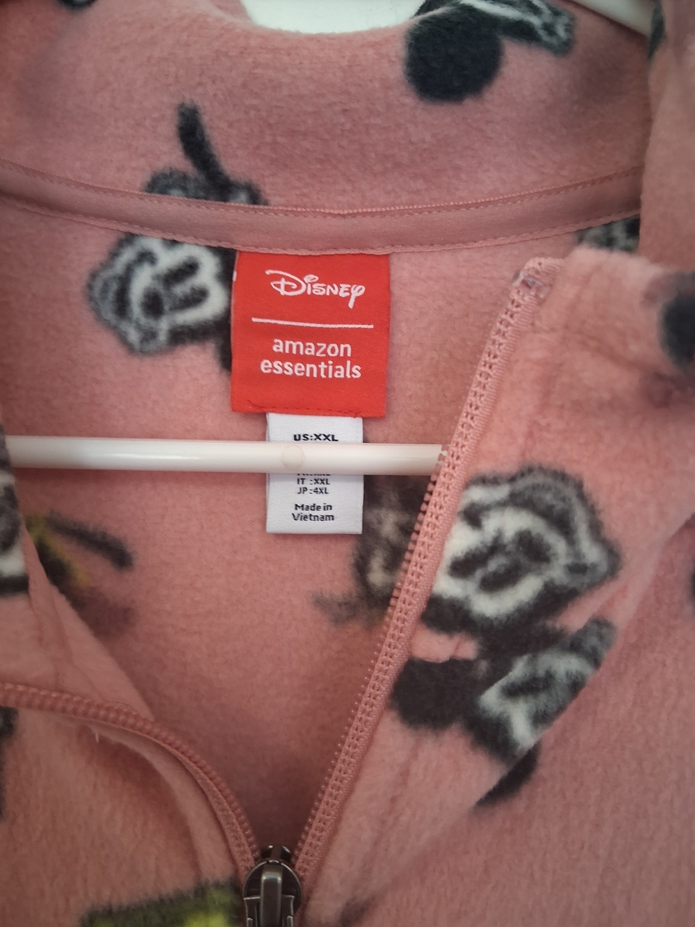 Disney Amazon Essentials Pink Floral Fleece Zip Hoodie